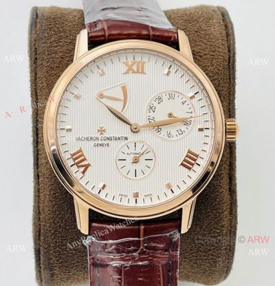 Swiss Grade One Vacheron Constantin Patrimony Power reserve TWS Cal.1420 Rose Gold Watch